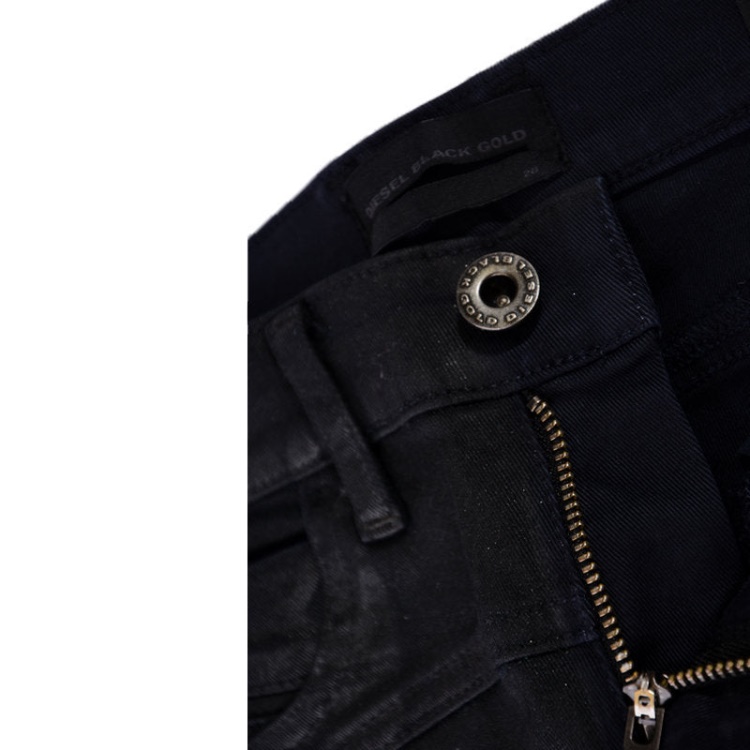 Diesel Black Gold Type 163C Bg3Ad Women's Jeans Stretch Slim Fit Black Wax Pants