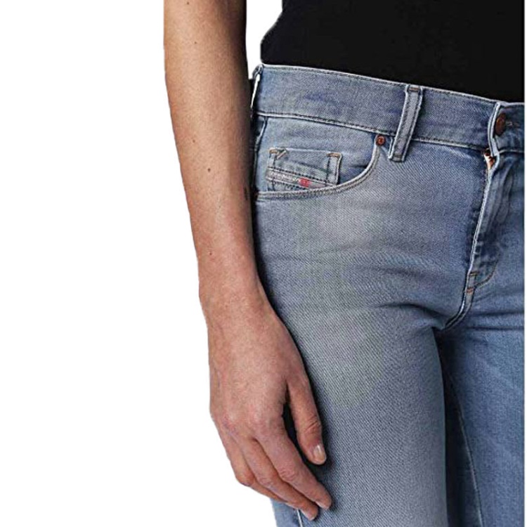 Sandy 084Rh Women's Denim Jeans Faded Regular Slim Fit Casual Blue Pants Diesel