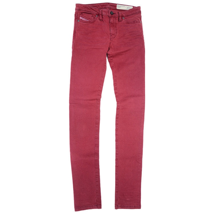 Skinzee C84Bz Women's Denim Jeans Super Slim Trousers Casual Maroon Pant Diesel