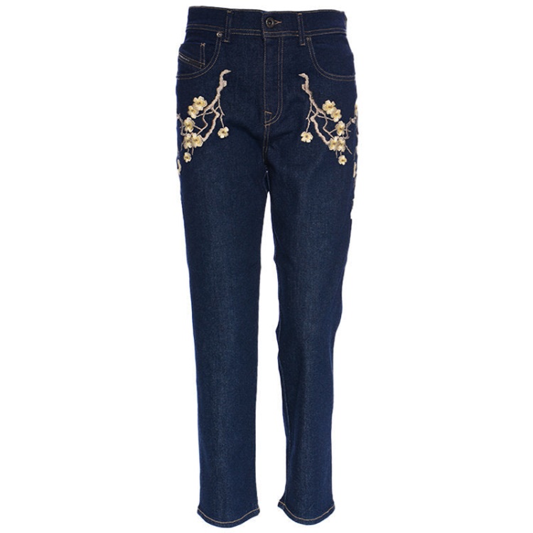 Black Gold Type 1799 Bg8Yl Women's Denim Jeans Embroidery Blue Pant Diesel