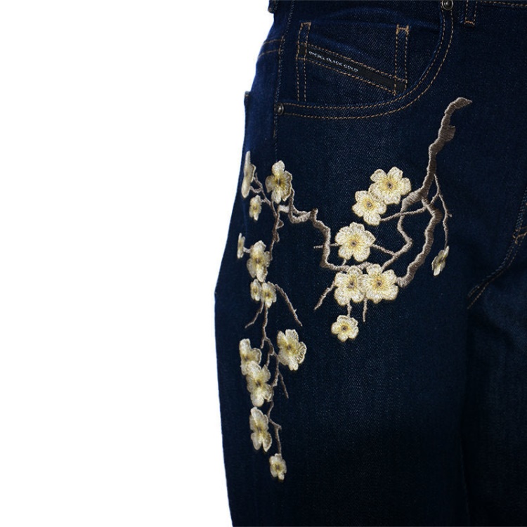 Black Gold Type 1799 Bg8Yl Women's Denim Jeans Embroidery Blue Pant Diesel