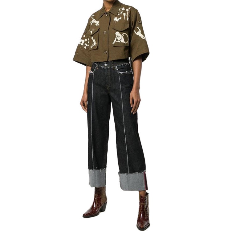 Widee F 0699G Women's Jeans Denim Regular Straight High Waist Fit Pants Diesel