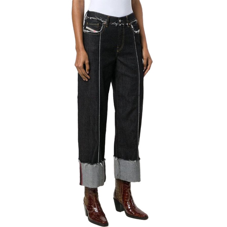 Widee F 0699G Women's Jeans Denim Regular Straight High Waist Fit Pants Diesel