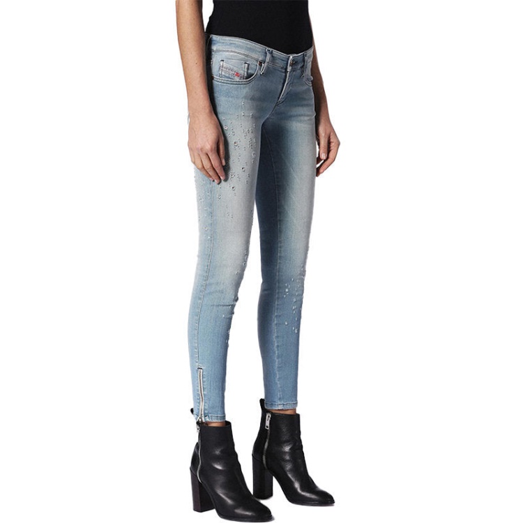 Diesel Skinzee Low Zip 084Px Women's Jeans Super Slim Skinny Low Waist Fit Pants